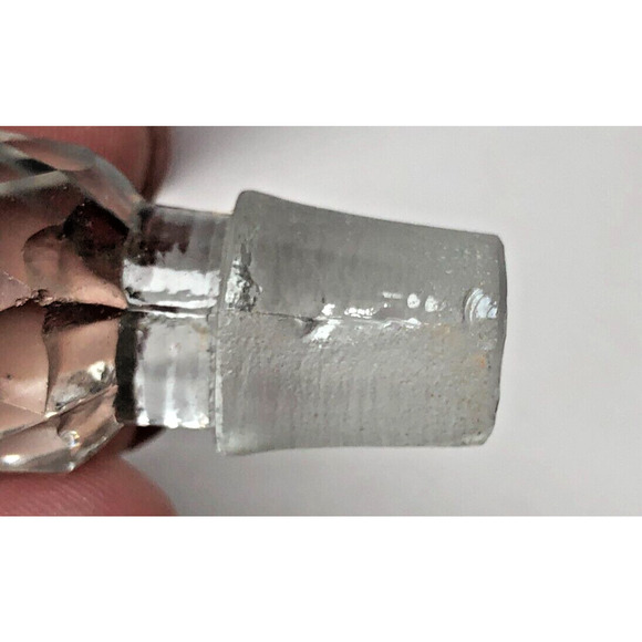 Flashed Cranberry Cut to Clear Vintage Perfume Bottle w/ Stopper Bohemian Glass - Picture 6 of 8